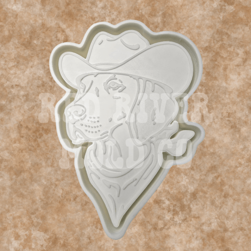 Western Dog with a Cowboy Hat Silicone Freshie Mold - Red River Mold Co