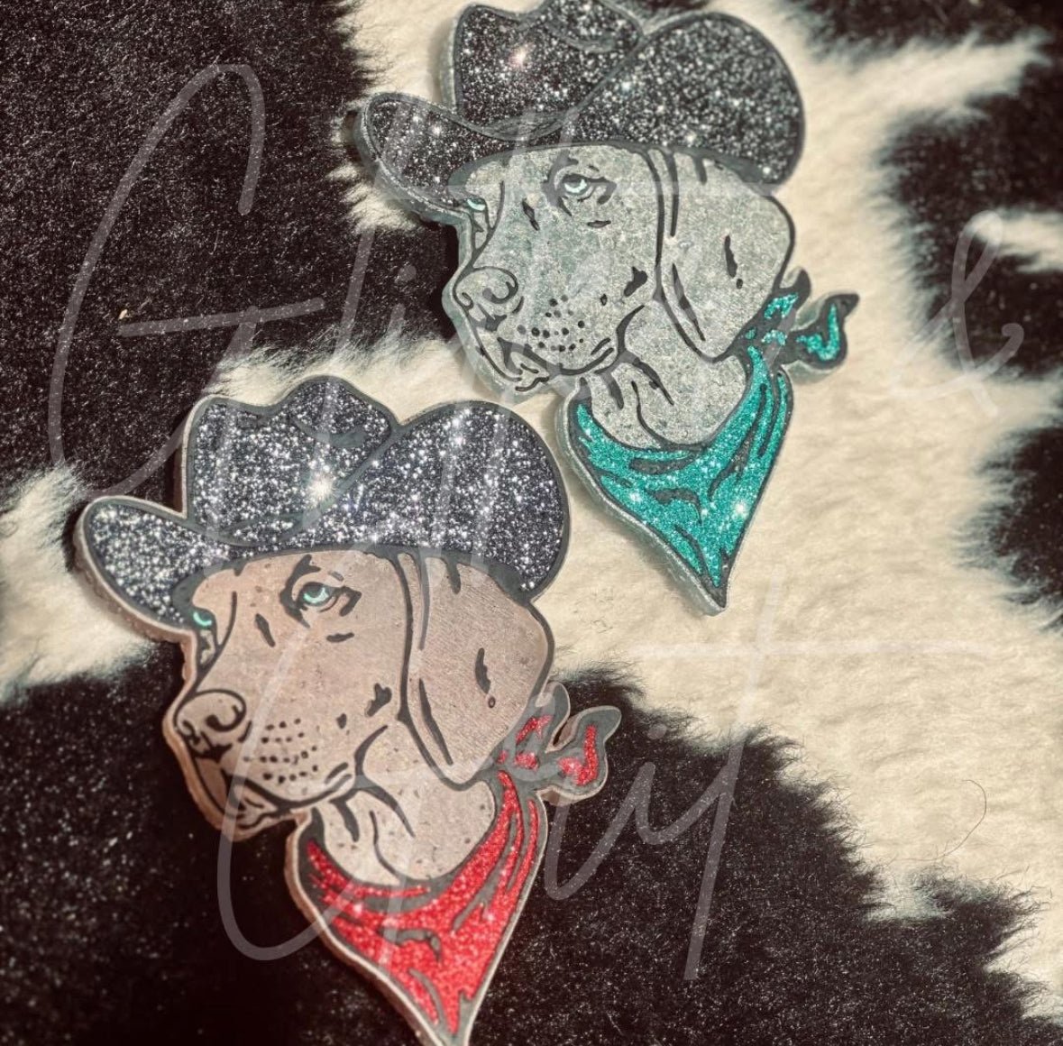 Western Dog with a Cowboy Hat Silicone Freshie Mold - Red River Mold Co