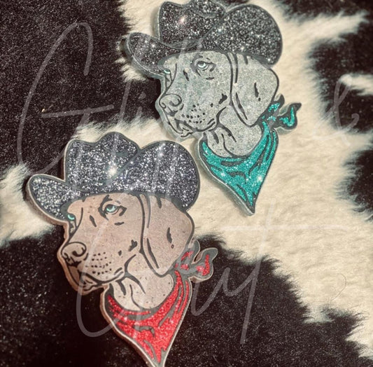 Western Dog with a Cowboy Hat Silicone Freshie Mold - Red River Mold Co