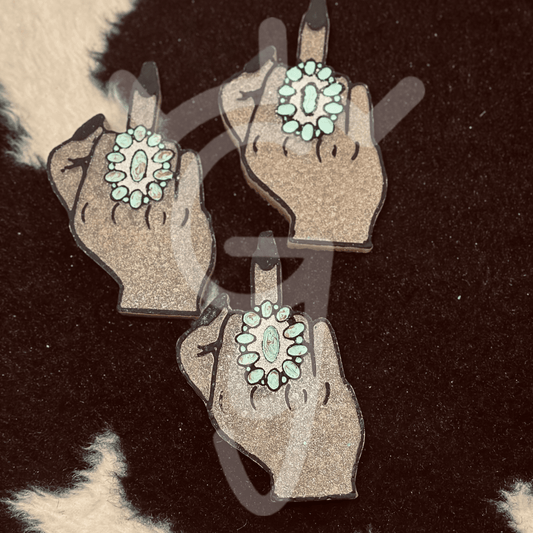 Western Glam Middle Finger Silicone Freshie Mold - Red River Mold Co