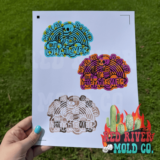 Whimsical Wiffs We're All Doomed But Whatever cardstock grab bag - Red River Mold Co