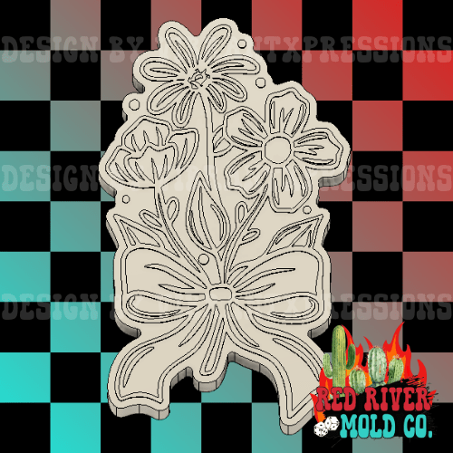 Wild Flowers With a Bow Silicone Freshie Mold - Red River Mold Co