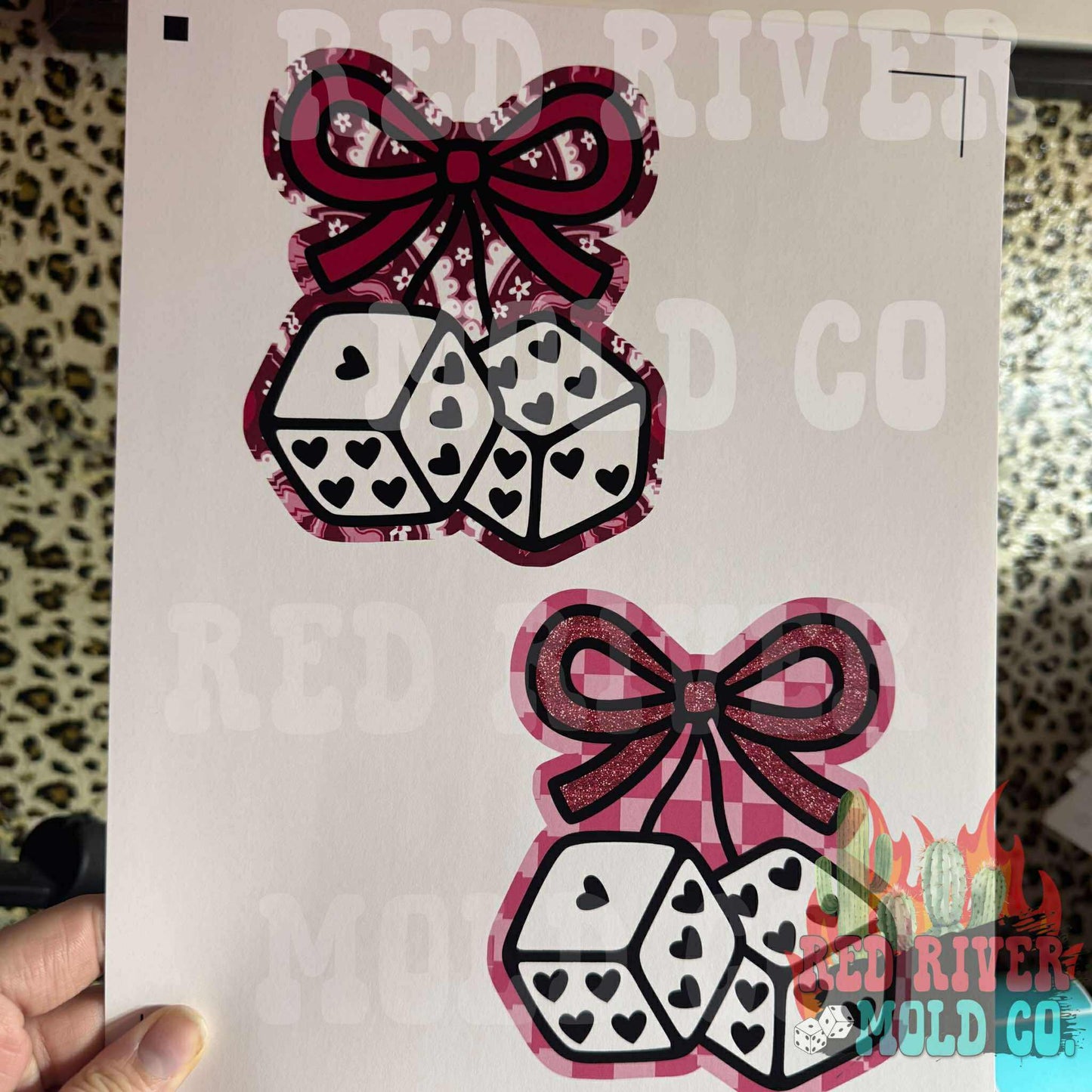 Wilde Sage Supply Co Heart Dice Cherries with Bow cardstock grab bag - Red River Mold Co