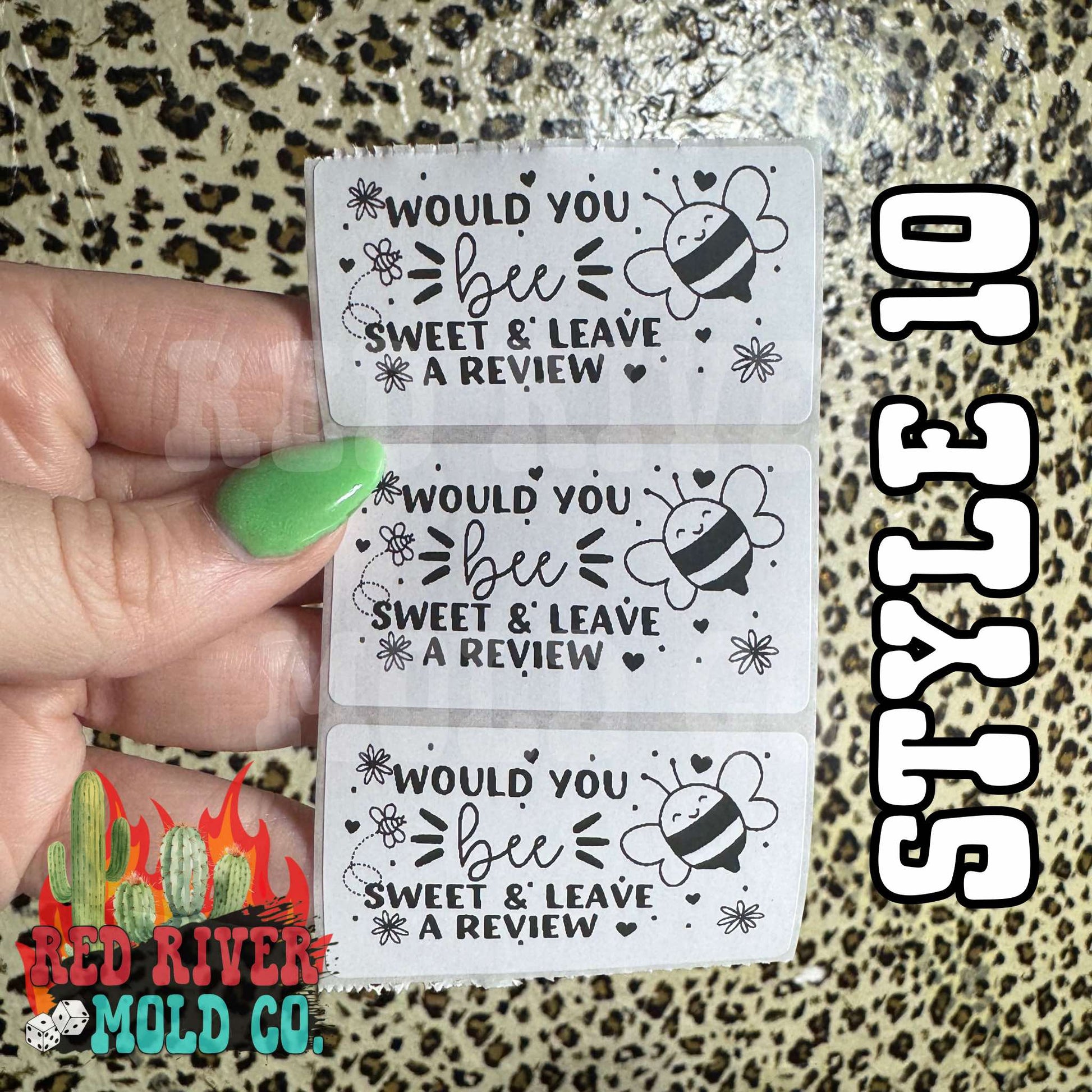 Would You BEE Sweet And Leave A Review Packing Stickers - Red River Mold Co