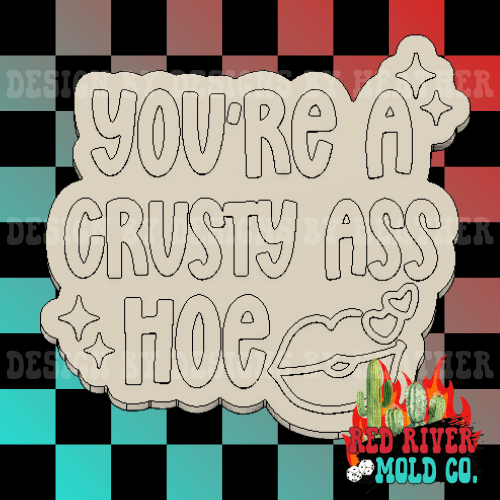 You're A Crusty Ass Hoe Silicone Freshie Mold - Red River Mold Co