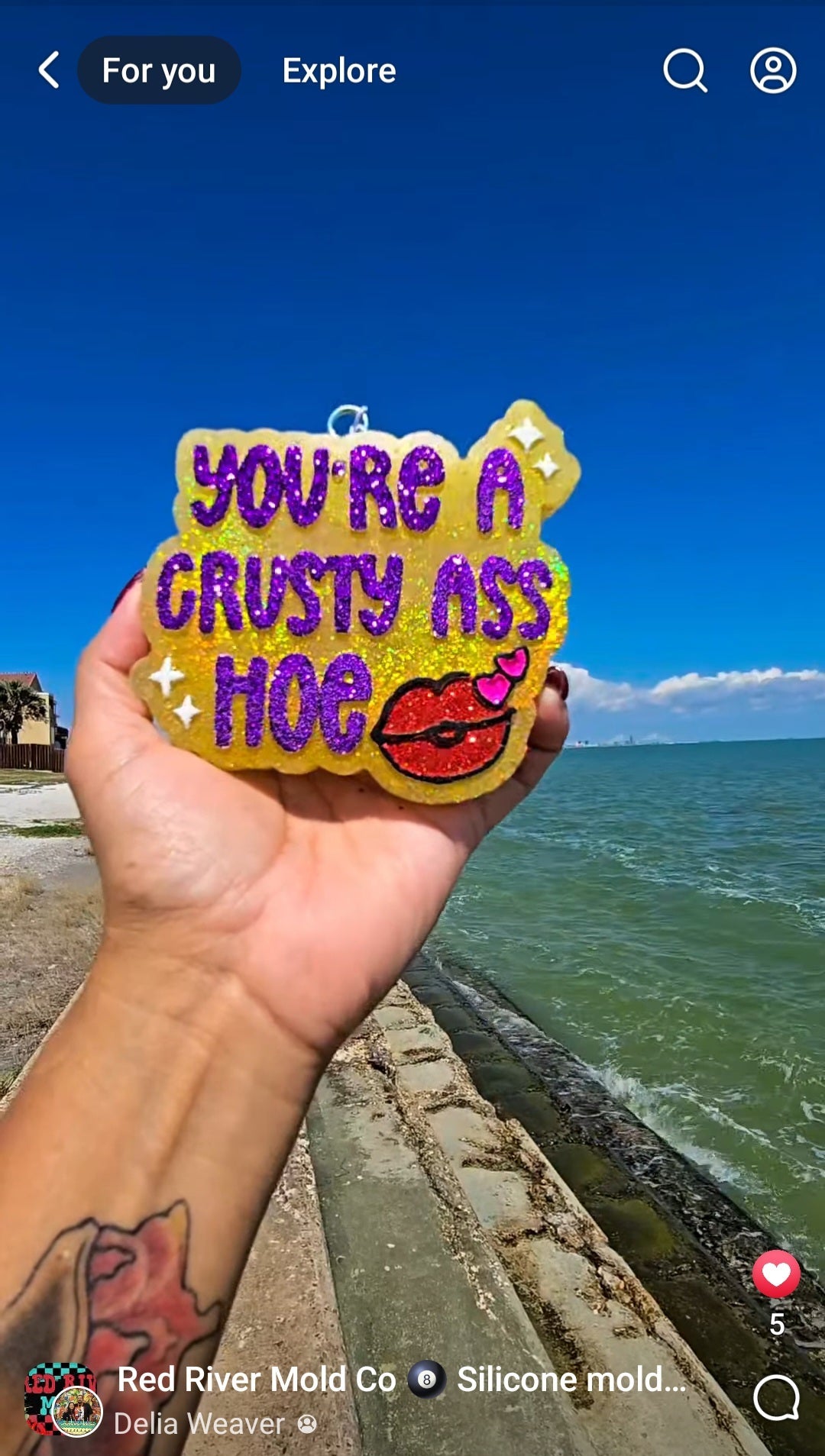 You're A Crusty Ass Hoe Silicone Freshie Mold - Red River Mold Co