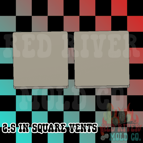 2.5 in Square Silicone Double Vent Freshie Mold - Red River Mold Co