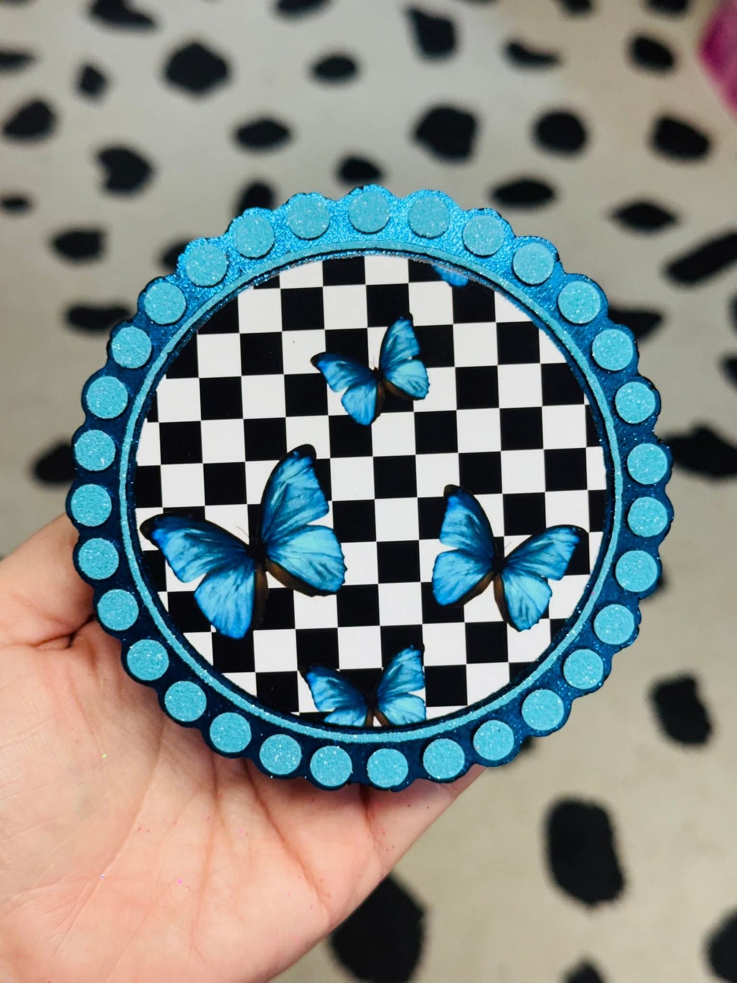 3 in Circle Round Turquoise Jewelry frame Silicone Freshie Mold - Red River Mold Co