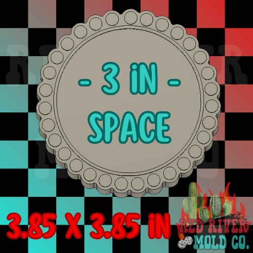 3 in Circle Round Turquoise Jewelry frame Silicone Freshie Mold - Red River Mold Co