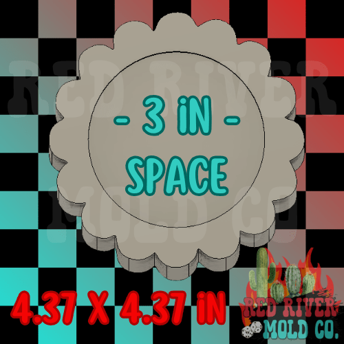 3 in Round Scallop Frame Silicone Freshie Mold - Red River Mold Co