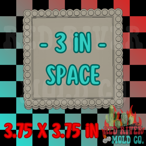 3 in Square Round Turquoise Jewelry frame Silicone Freshie Mold - Red River Mold Co