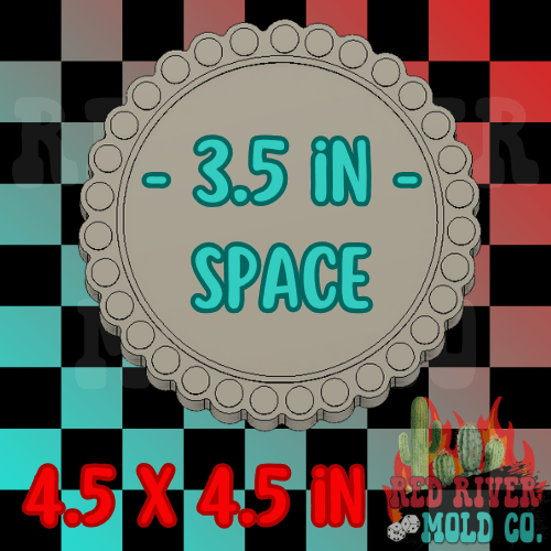 3.5 in Circle Round Turquoise Jewelry frame Silicone Freshie Mold - Red River Mold Co