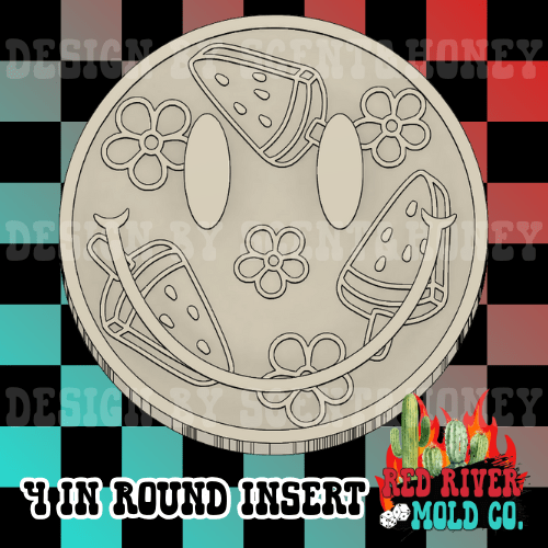 4 in Round Silicone Freshie Mold and inserts - Red River Mold Co