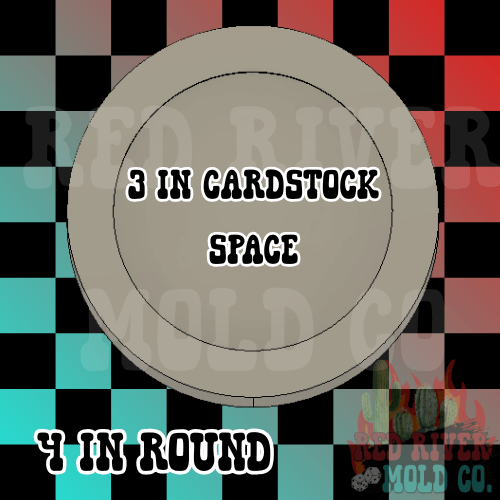 4 in Round W/ 3 in cardstock space Silicone Freshie Mold - Red River Mold Co