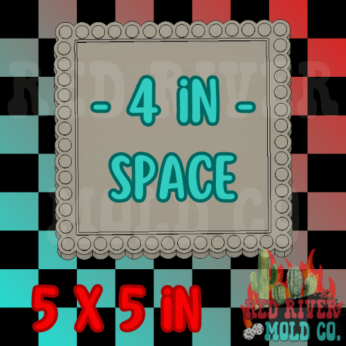 4 in Square Round Turquoise Jewelry frame Silicone Freshie Mold - Red River Mold Co