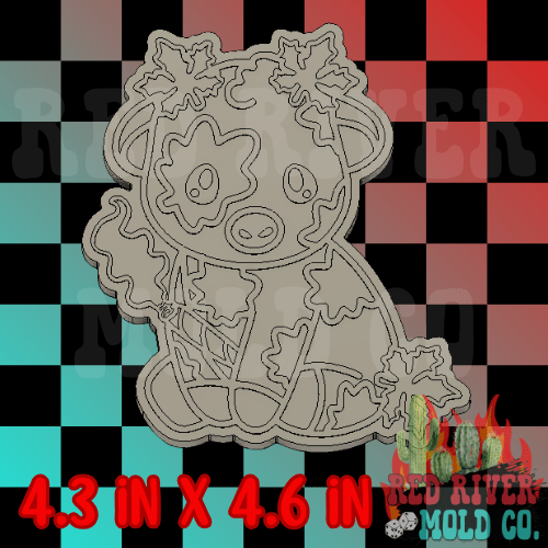 420 Joint Cow Silicone Freshie Mold (1) - Red River Mold Co