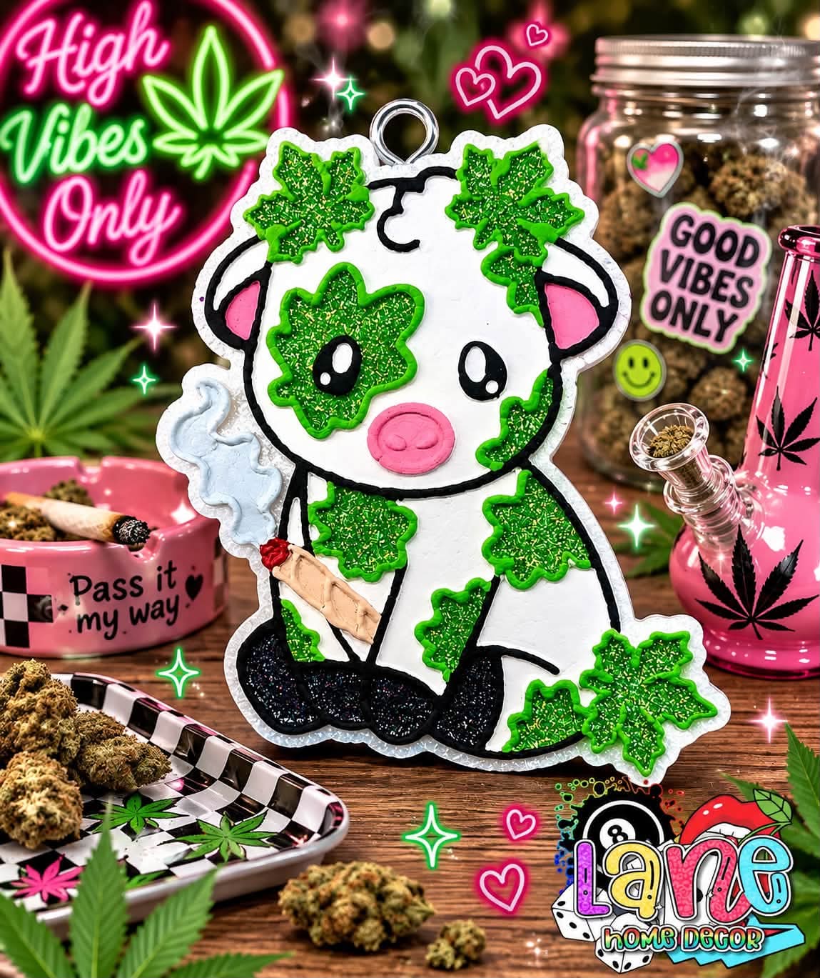 420 Joint Cow Silicone Freshie Mold (1) - Red River Mold Co