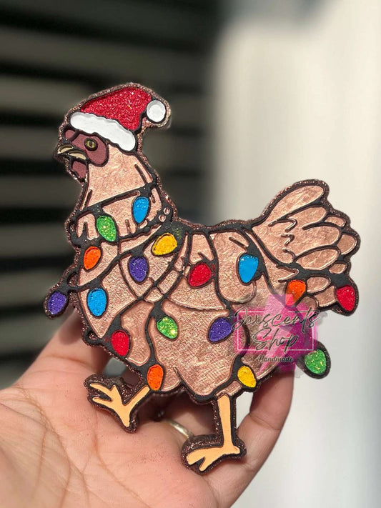 String light Christmas Chicken Silicone Freshie Mold