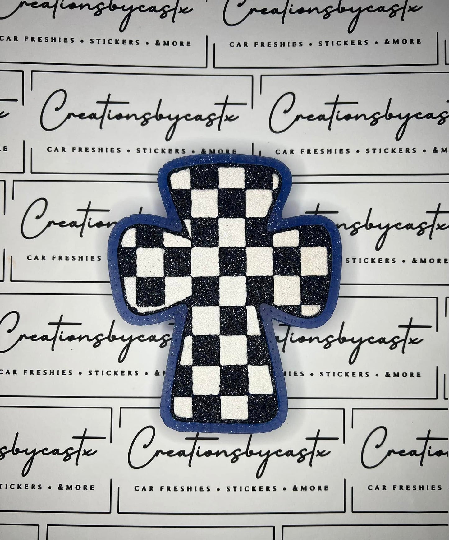 Checkered Cross Silicone Freshie Mold