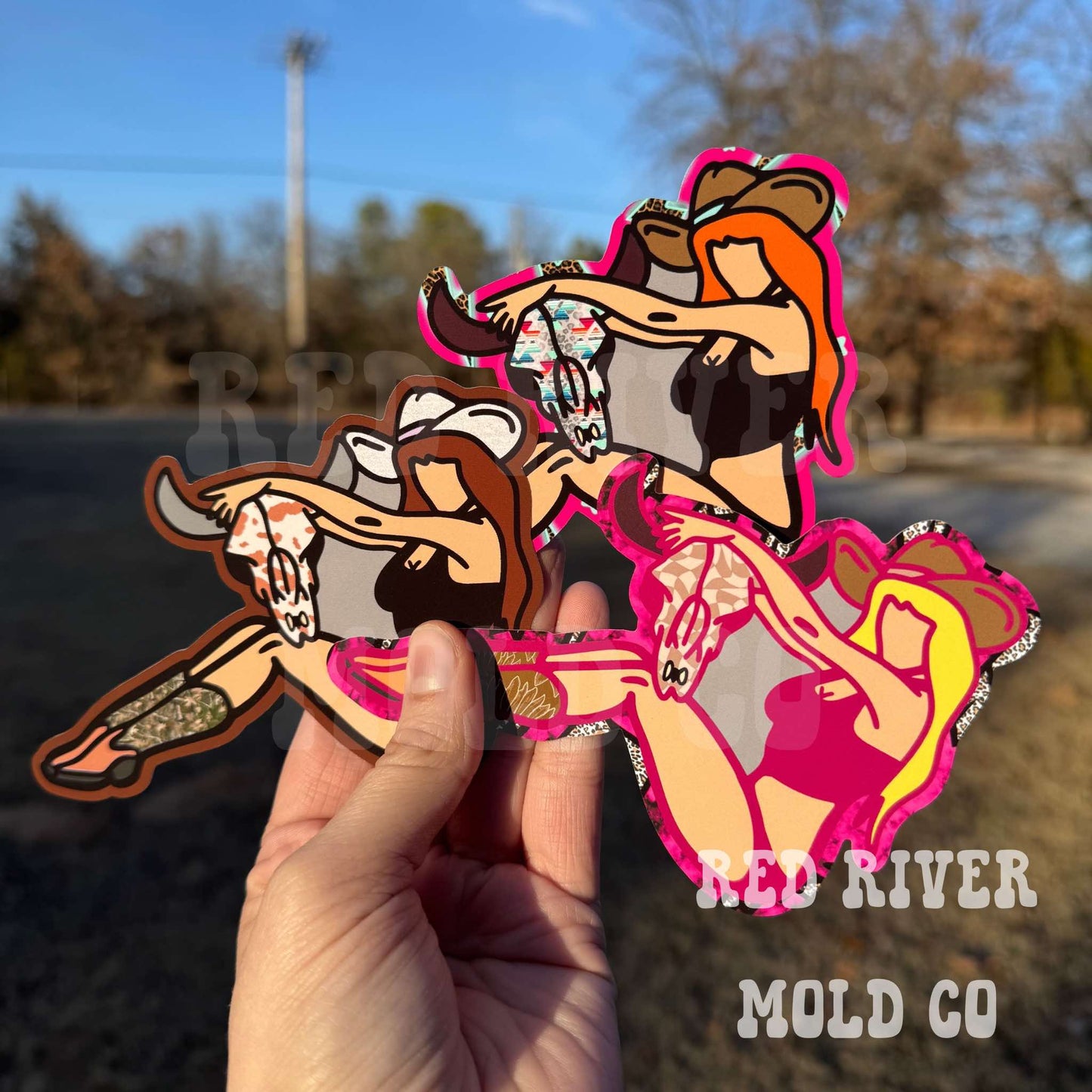 Red River Mold Cowgirl With A Bull Skull cardstock grab bag