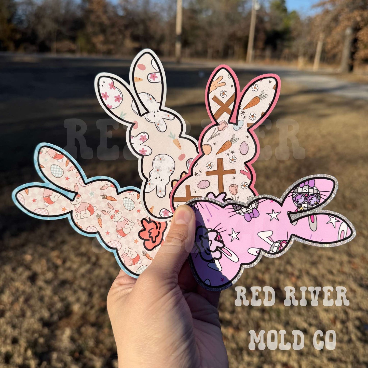 Red River Mold plain bunny with a tail cardstock grab bag