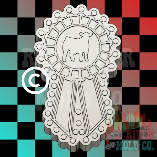 Turquoise Steer Show Ribbon Silicone Freshie Mold