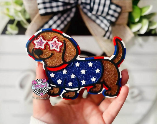 4th Of July Weiner dog Silicone Freshie Mold - Red River Mold Co