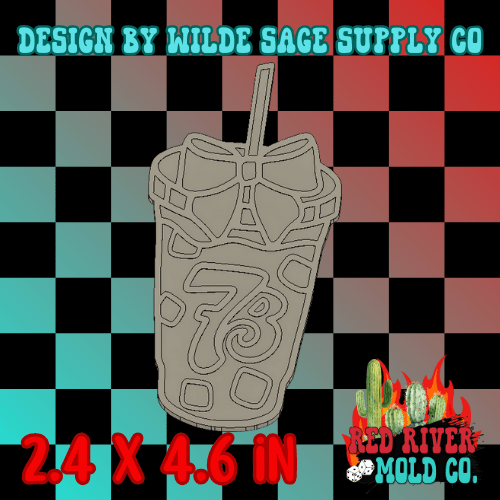 7B Iced Coffee With A Bow Silicone Freshie Mold - Red River Mold Co