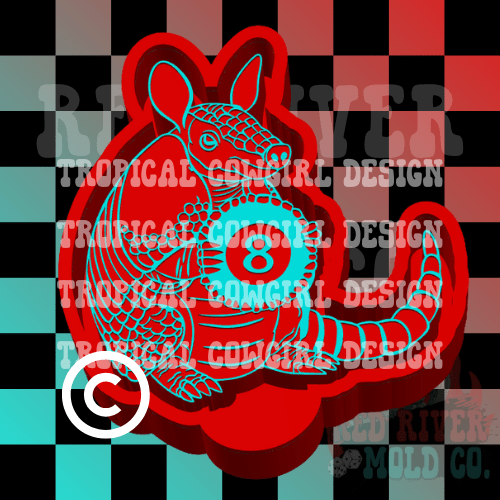 8 Ball Armadillo Silicone Freshie Mold - Red River Mold Co