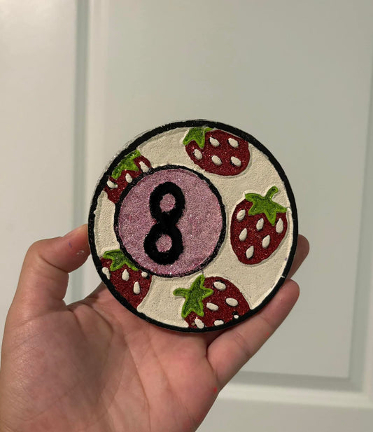 8 Ball with strawberries 4 in Round Mold Insert - Red River Mold Co