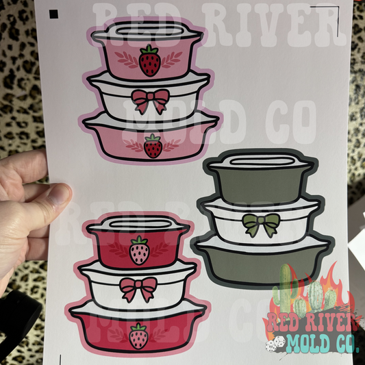Raemade Customs Stacked Pyrex cardstock grab bag