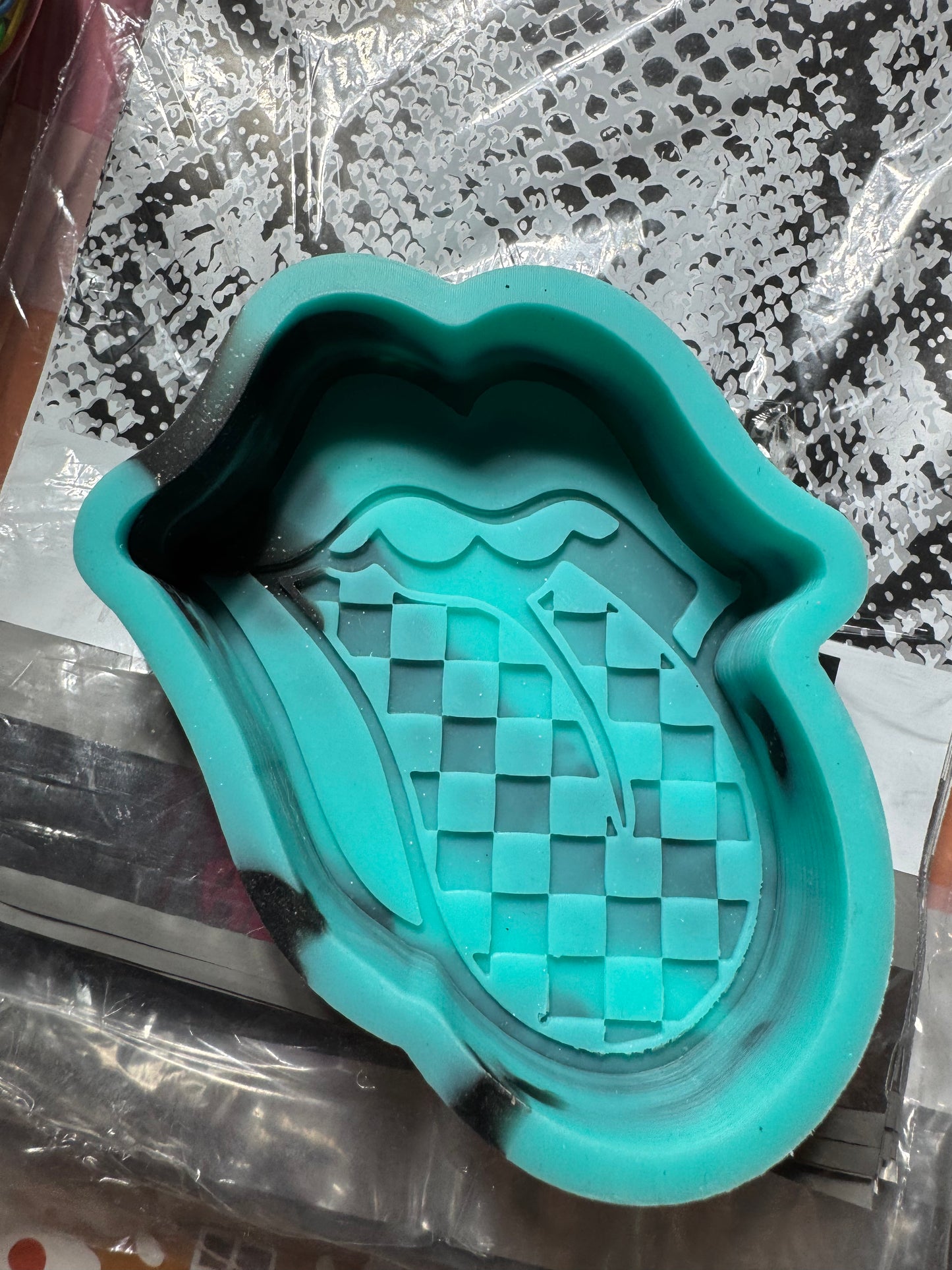Checkered tongue B-Grade Silicone Freshie Mold