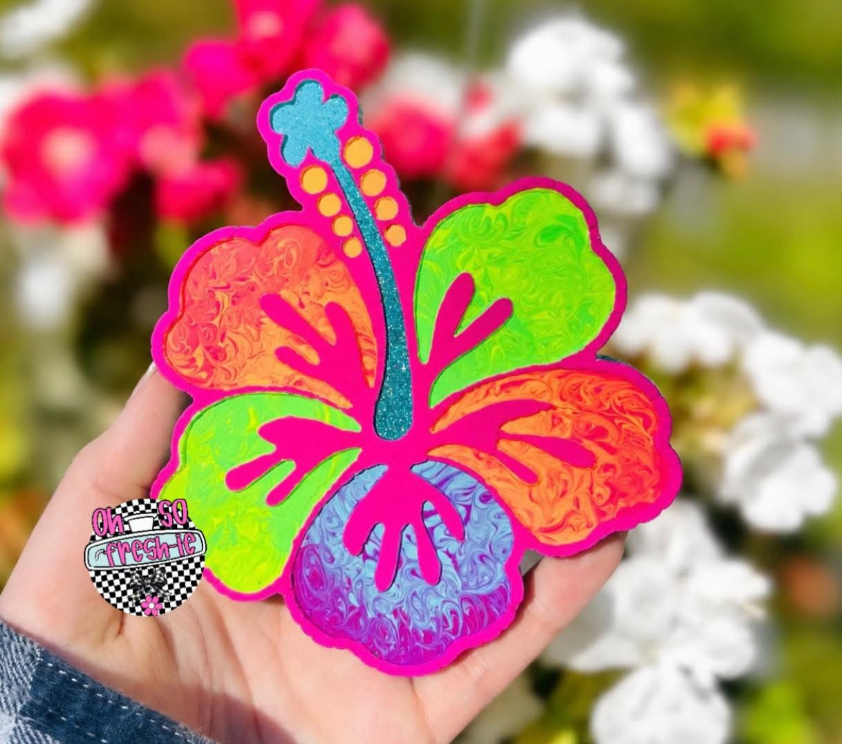 Hibiscus Flower Silicone Freshie Mold