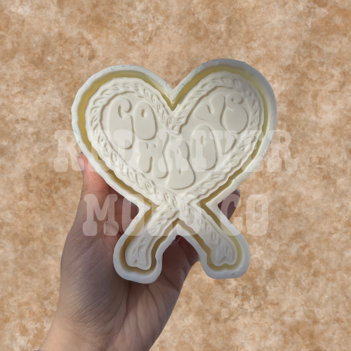 Cowboy Rope Heart Silicone Freshie Mold