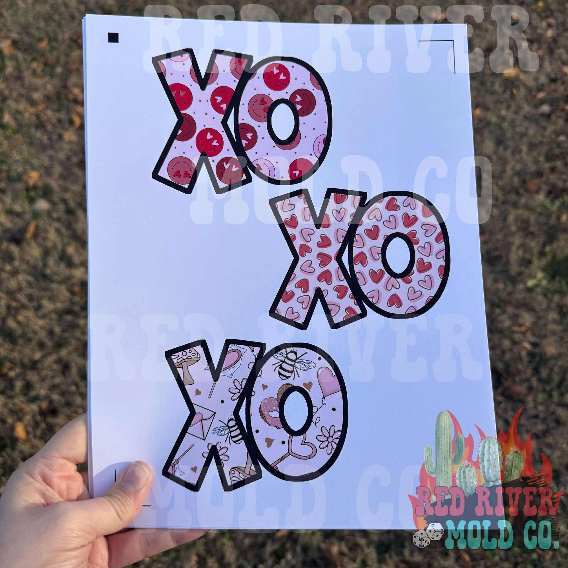 ABC Molds XO cardstock grab bag - Red River Mold Co