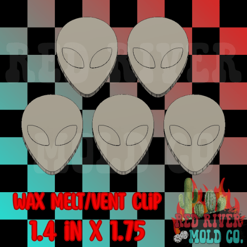 Alien head Silicone Freshie Vent/ Wax Tray Mold - Red River Mold Co
