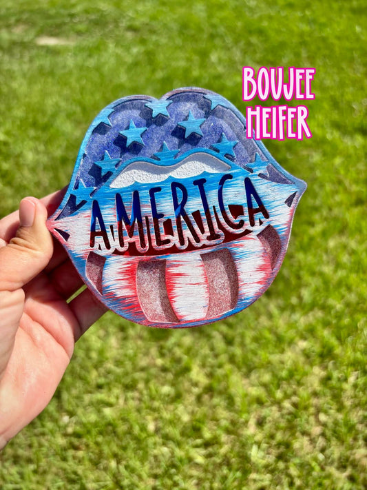 America Lips Silicone Freshie Mold - Red River Mold Co