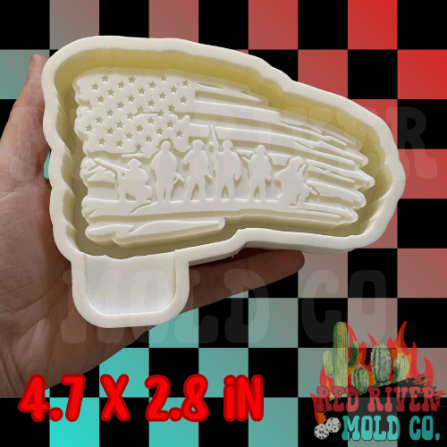 Army Flag Silicone Freshie Mold - Red River Mold Co