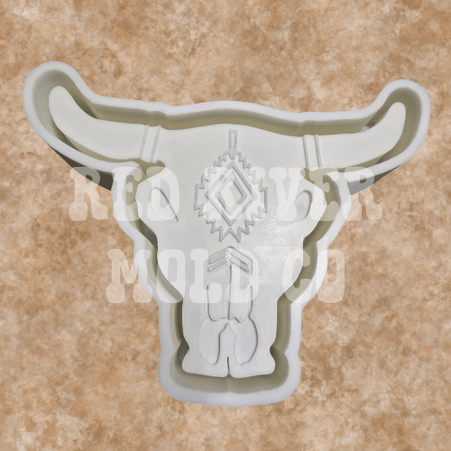 Aztec Bull Skull Silicone Freshie Mold - Red River Mold Co