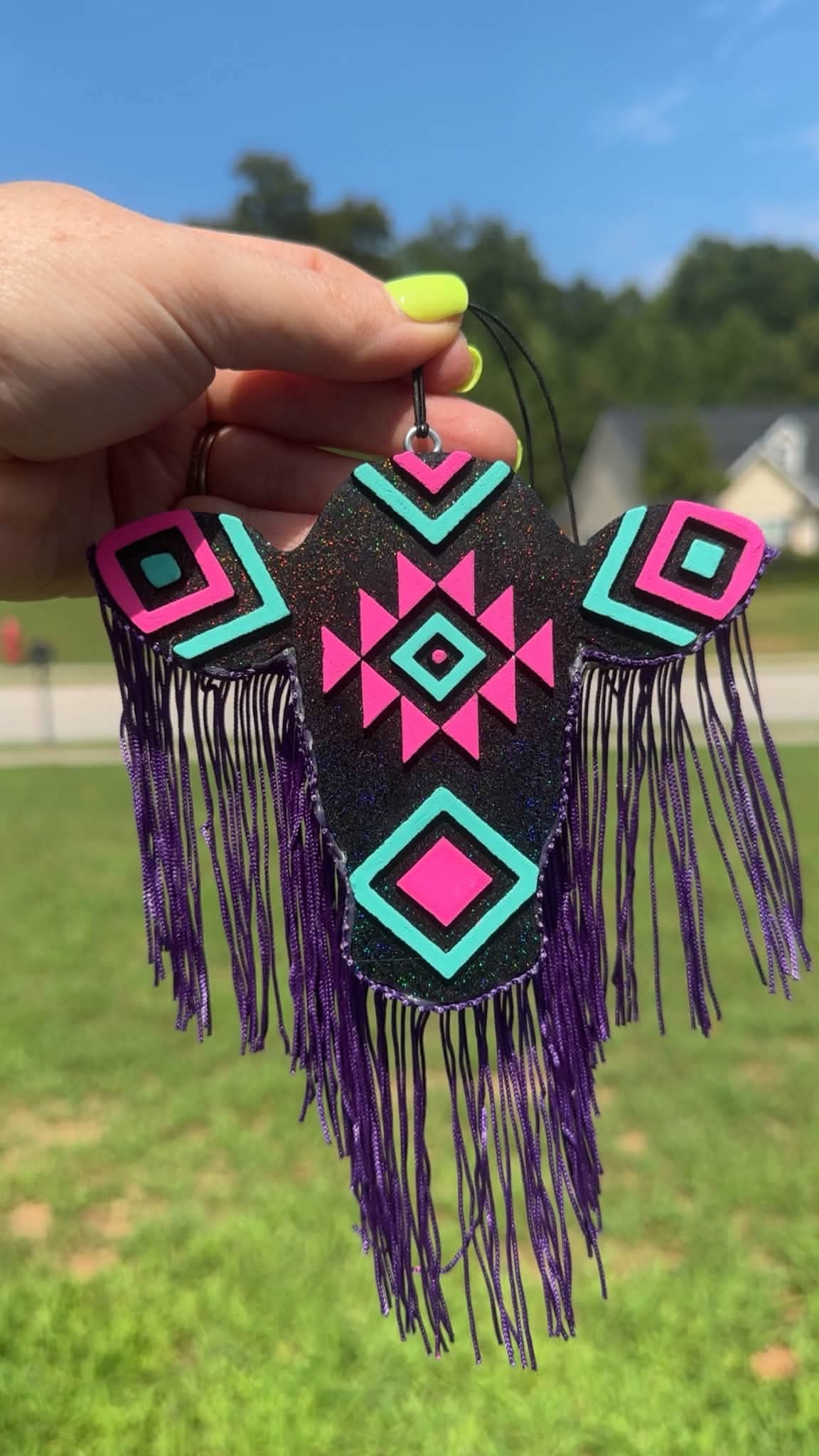 Aztec Cow Head Silicone Freshie Mold - Red River Mold Co