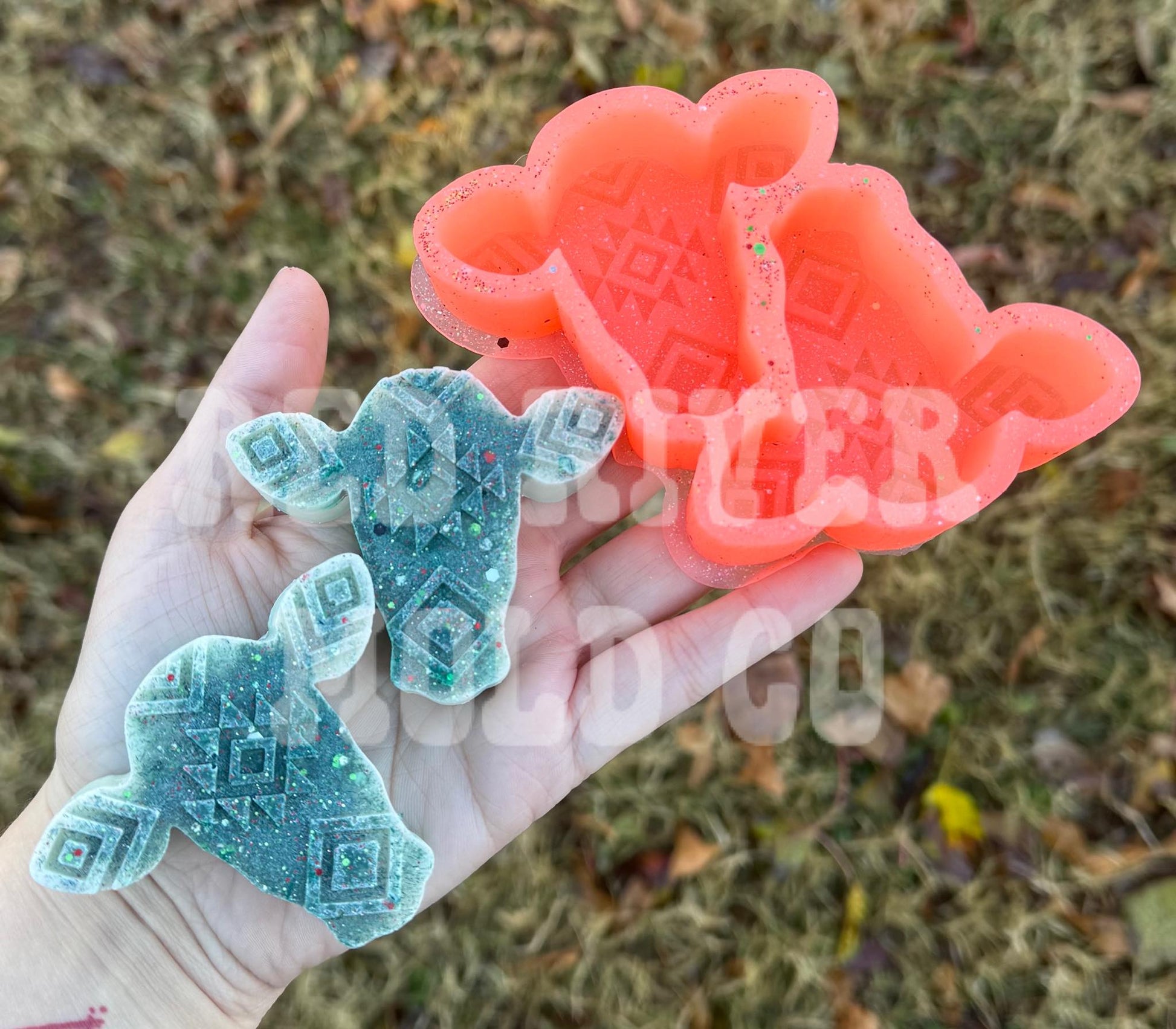 Aztec Cow Head Silicone Freshie vent/ Wax Melt Mold - Red River Mold Co