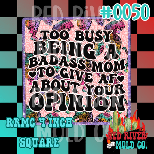 Badass Mom cardstock RRMC 4 inch square (50) - Red River Mold Co