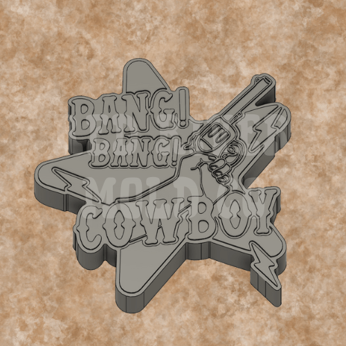 Bang Bang! Cowboy Star Silicone Freshie Mold - Red River Mold Co