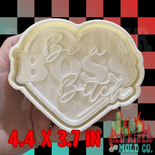 Be A Boss Bitch Heart Silicone Freshie Mold - Red River Mold Co