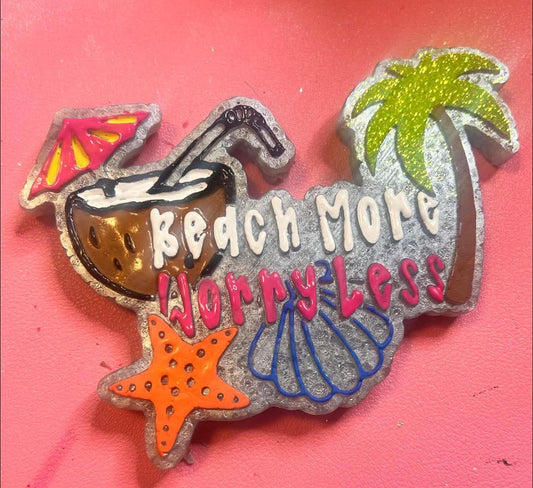 Beach More Worry Less Silicone Freshie Mold - Red River Mold Co