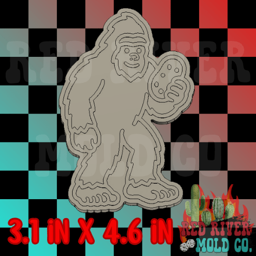 Bigfoot holding a potato silicone freshie mold - Red River Mold Co