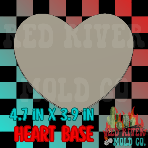 Blank Heart Base Silicone Freshie Mold - Red River Mold Co