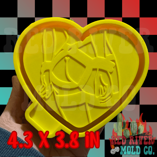 Bondage Heart Silicone Freshie Mold - Red River Mold Co