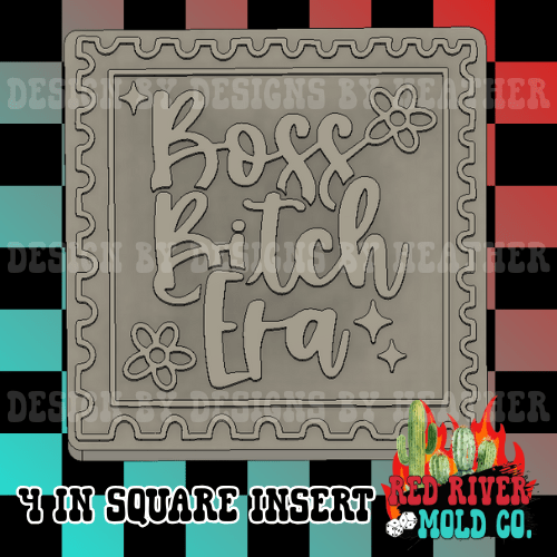 Boss Bitch Era Stamp 4 in Square Mold Insert - Red River Mold Co