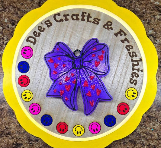 Bow with Hearts Silicone Freshie Mold - Red River Mold Co